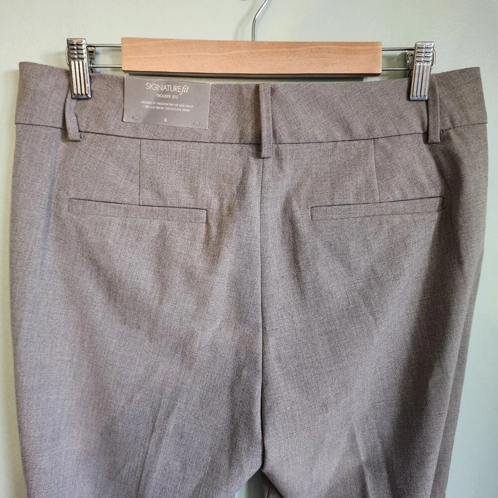 Ann Taylor Pants 8 Taupe Women's SignatureFit Trouser Leg Office Career NEW - Picture 5 of 9